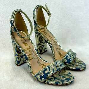 Sam Edelman Blue and Gold Sandals